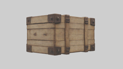 Aged Wooden Box Model VR / AR / low-poly