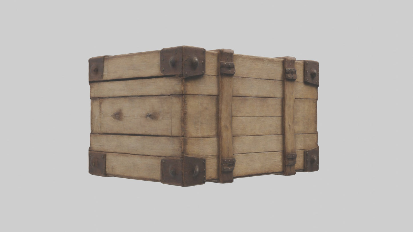 3D model Aged Wooden Box Model VR / AR / low-poly