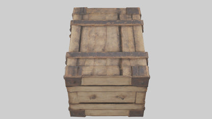 Aged Wooden Box Model VR / AR / low-poly