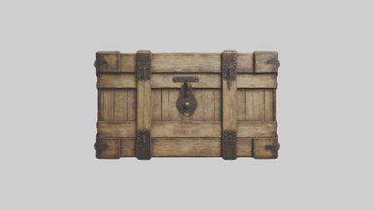 Aged Wooden Box Model VR / AR / low-poly