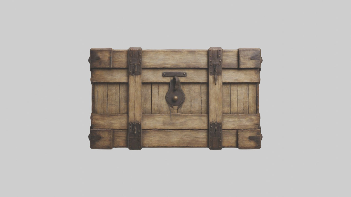 3D model Aged Wooden Box Model VR / AR / low-poly