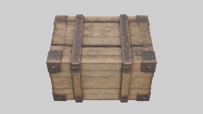 3D model Aged Wooden Box Model VR / AR / low-poly