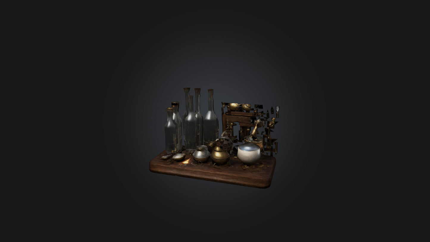 3D model Alchemy Set VR / AR / low-poly