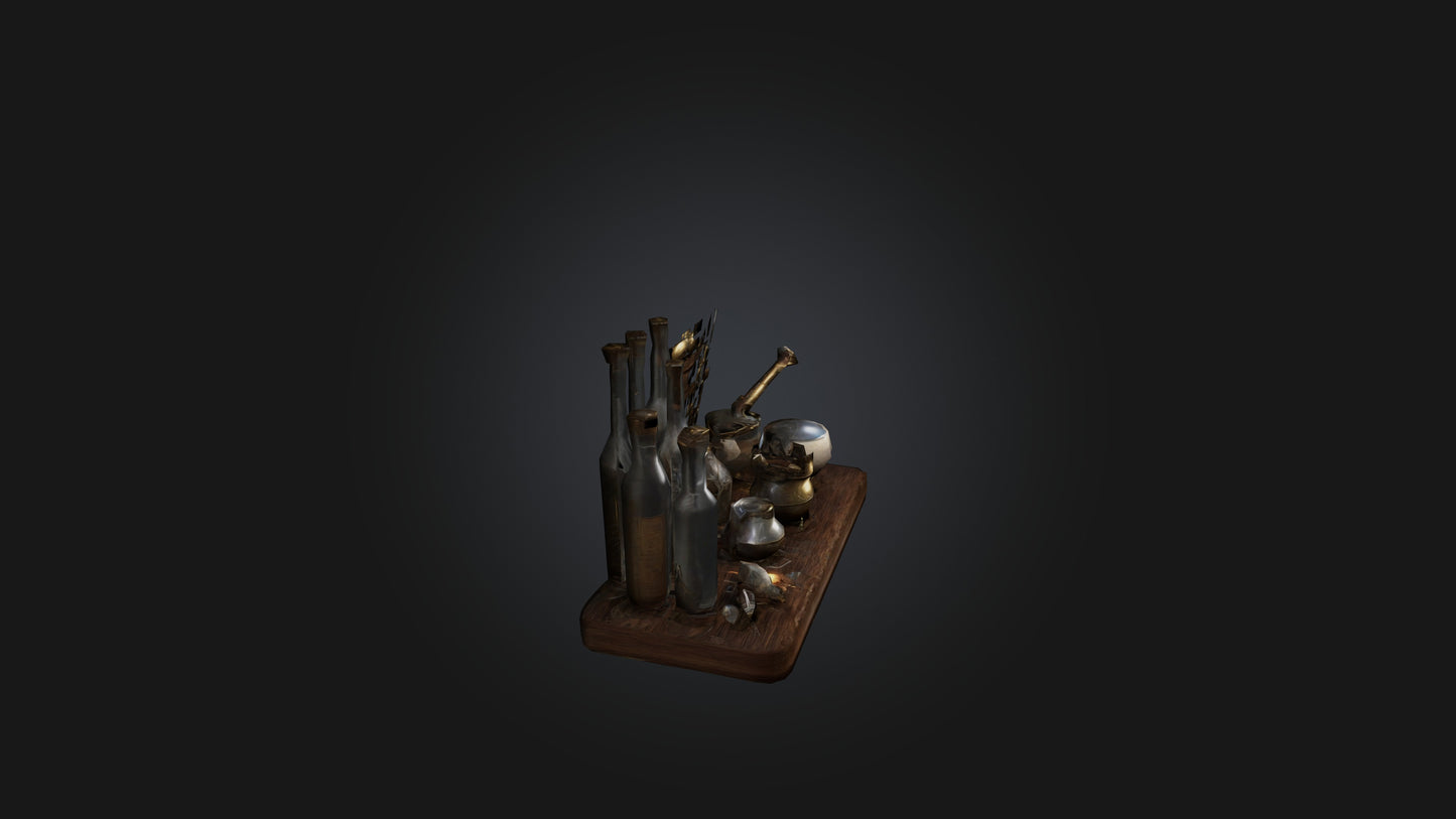 3D model Alchemy Set VR / AR / low-poly