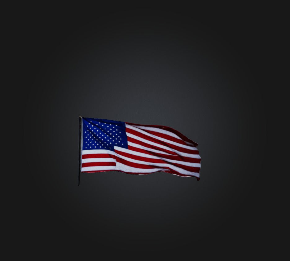 3D model American Flag VR / AR / low-poly