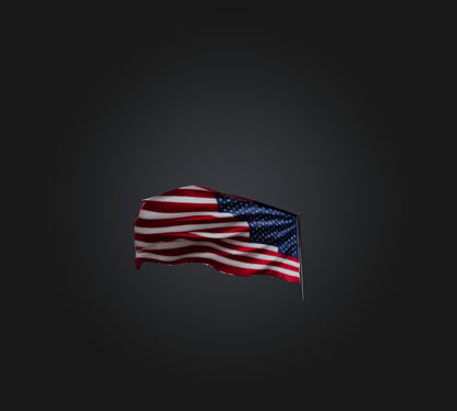 3D model American Flag VR / AR / low-poly