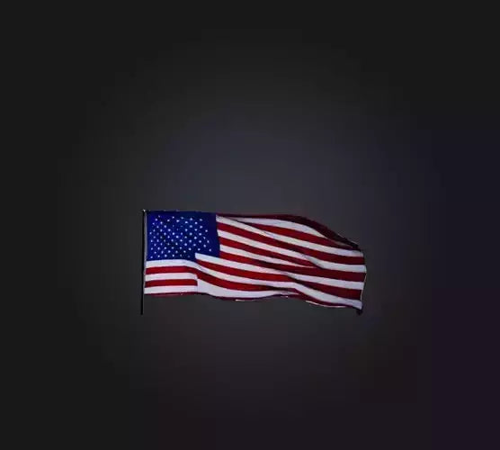 3D model American Flag VR / AR / low-poly