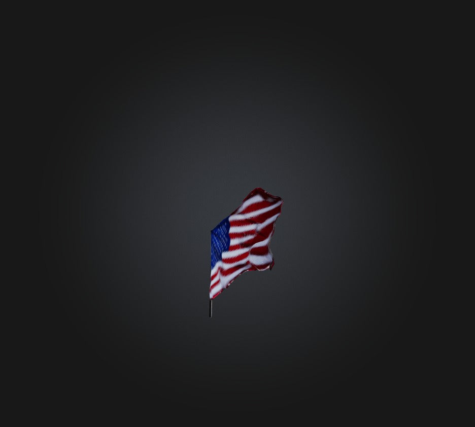 3D model American Flag VR / AR / low-poly
