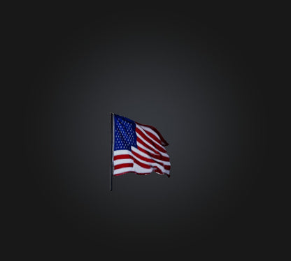 3D model American Flag VR / AR / low-poly