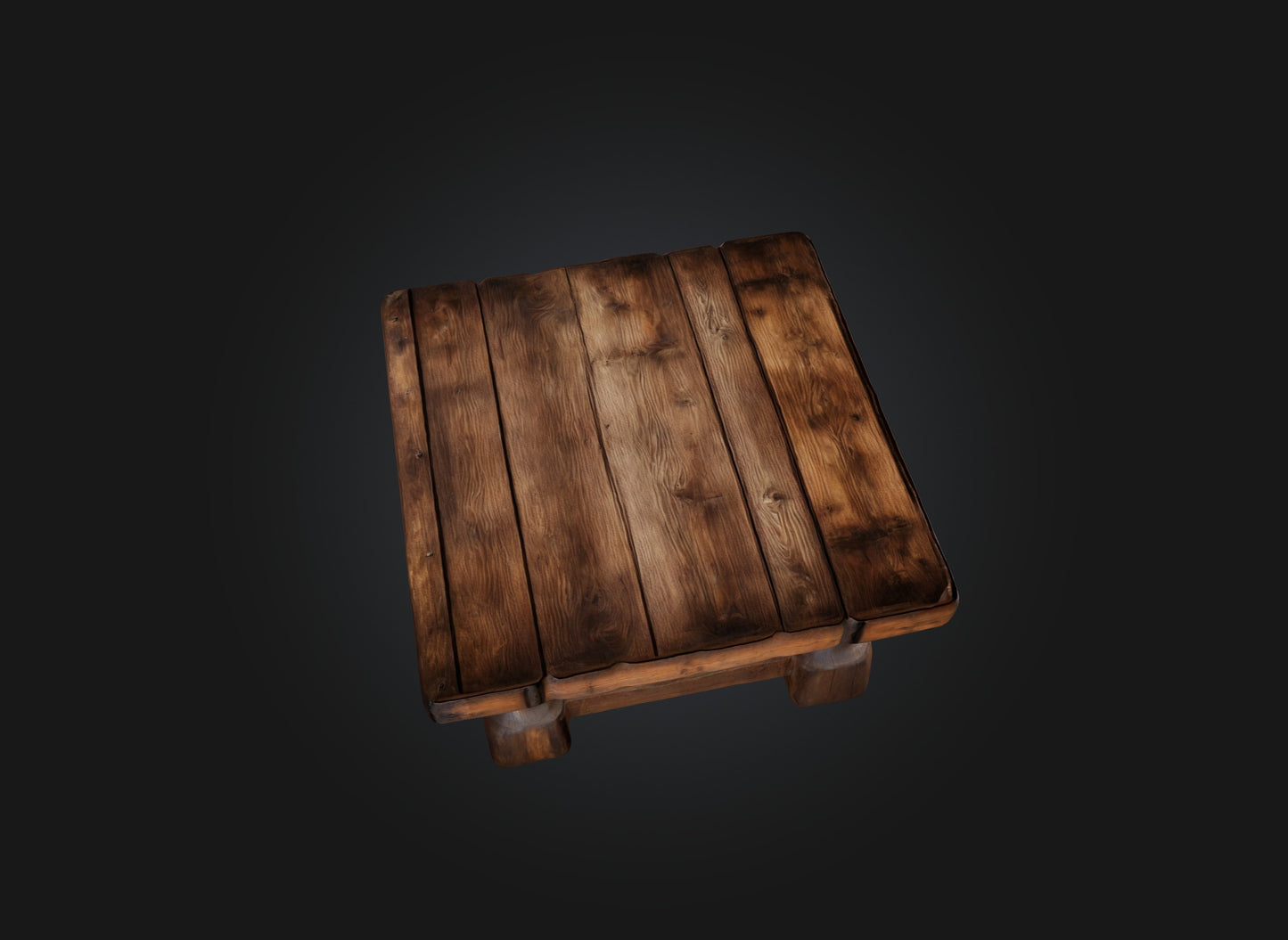 3D model An old wooden table VR / AR / low-poly