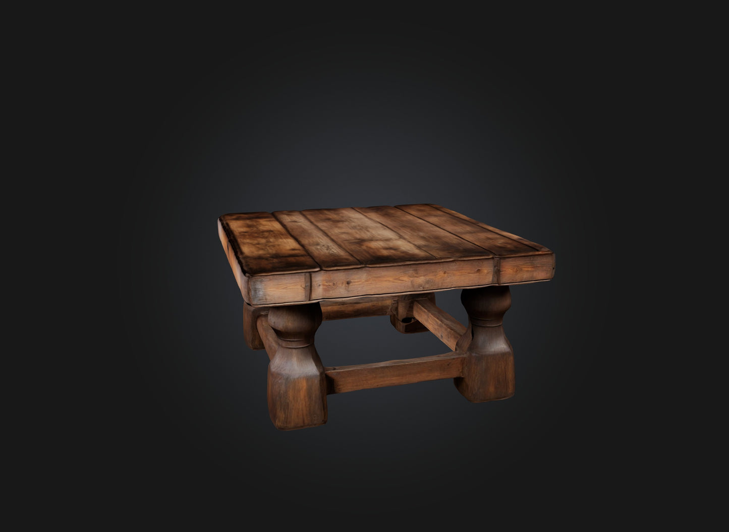 3D model An old wooden table VR / AR / low-poly