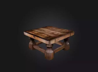 3D model An old wooden table VR / AR / low-poly