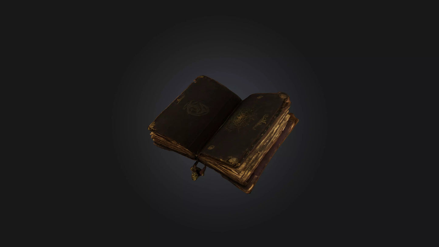 3D model Ancient Grimoire VR / AR / low-poly
