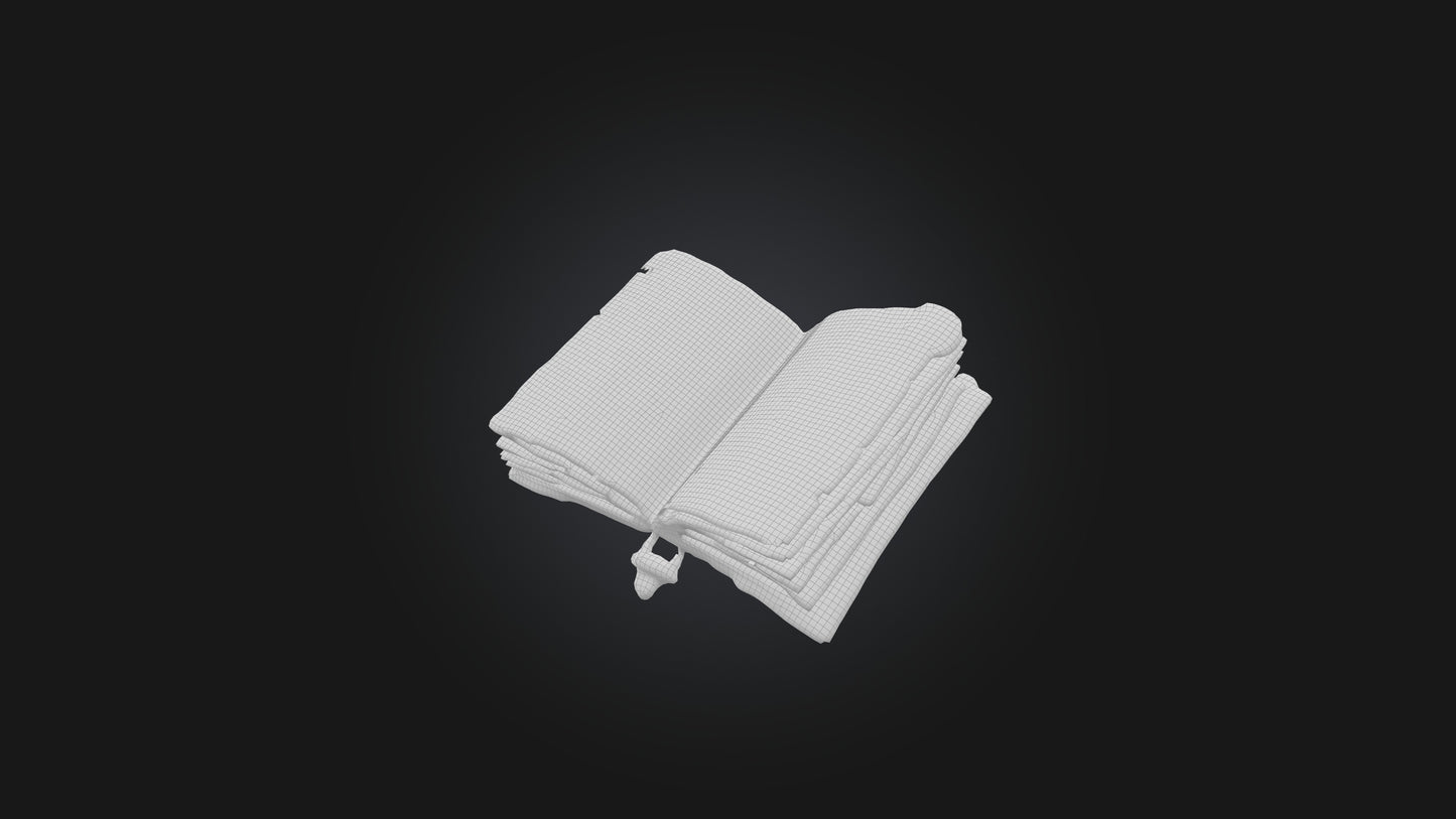 3D model Ancient Grimoire VR / AR / low-poly