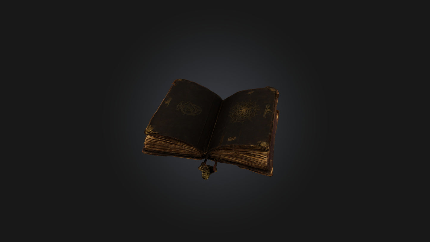 3D model Ancient Grimoire VR / AR / low-poly