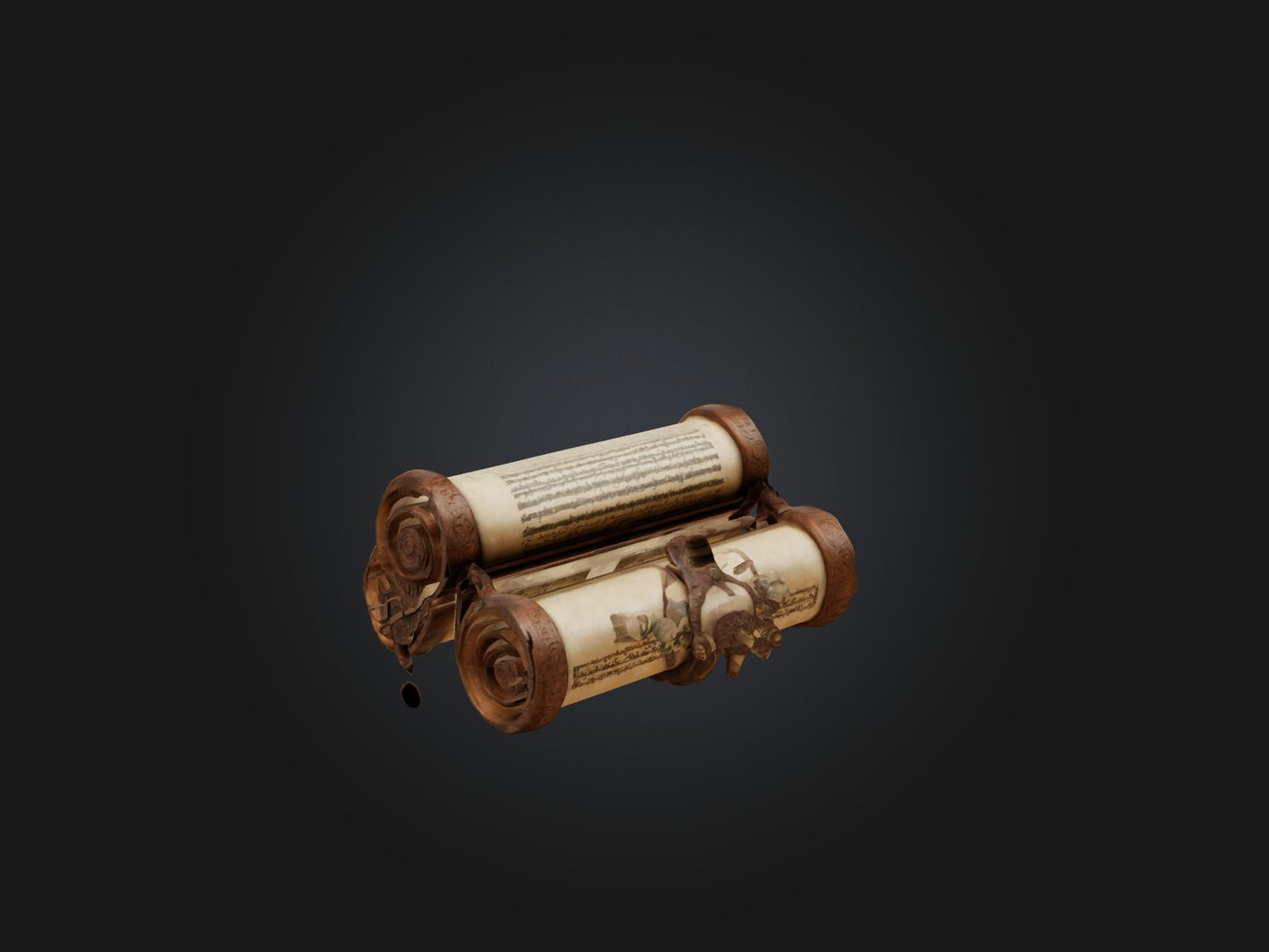 3D model Ancient Scroll Case Model VR / AR / low-poly