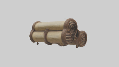 3D model Ancient Scroll Case Model VR / AR / low-poly