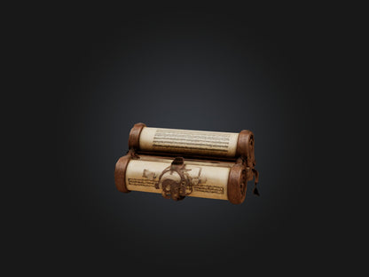 3D model Ancient Scroll Case Model VR / AR / low-poly