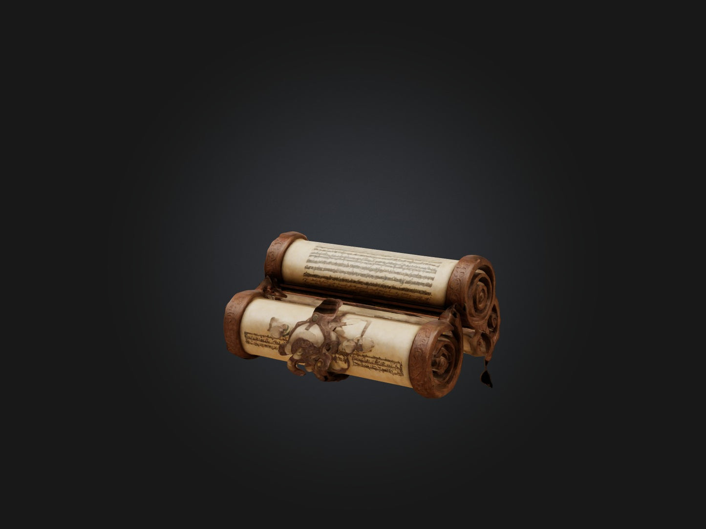 3D model Ancient Scroll Case Model VR / AR / low-poly