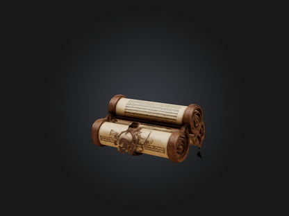 3D model Ancient Scroll Case Model VR / AR / low-poly