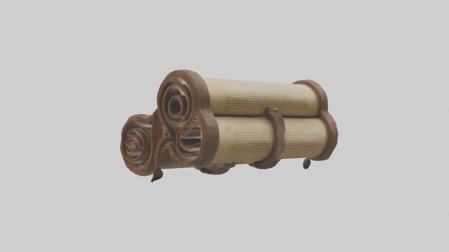 3D model Ancient Scroll Case Model VR / AR / low-poly