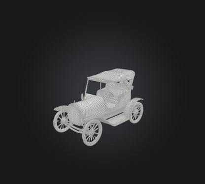 3D model antique car VR / AR / low-poly
