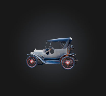 3D model antique car VR / AR / low-poly