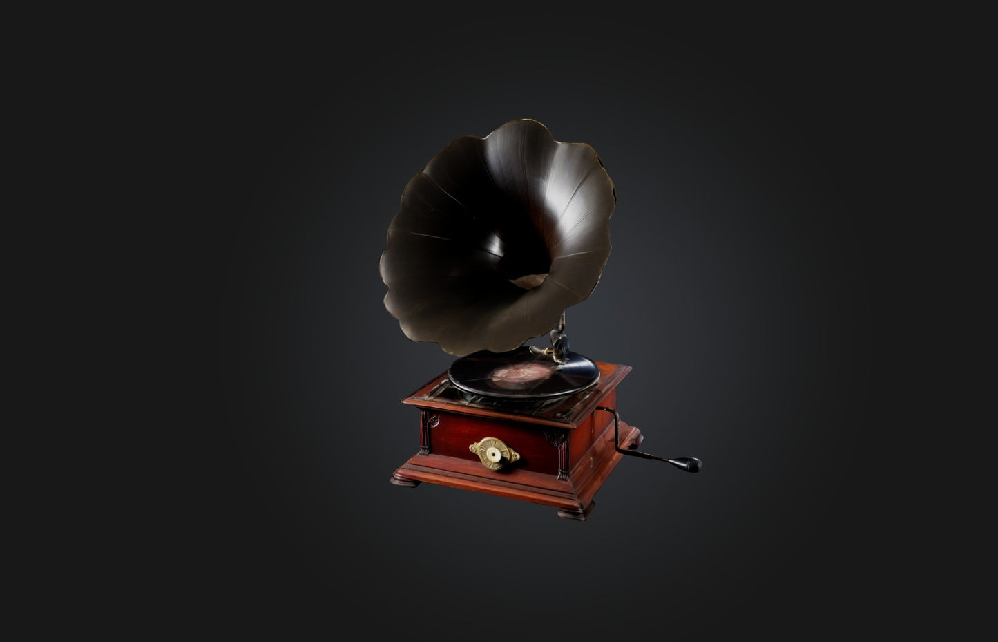 3D model Antique Phonograph VR / AR / low-poly