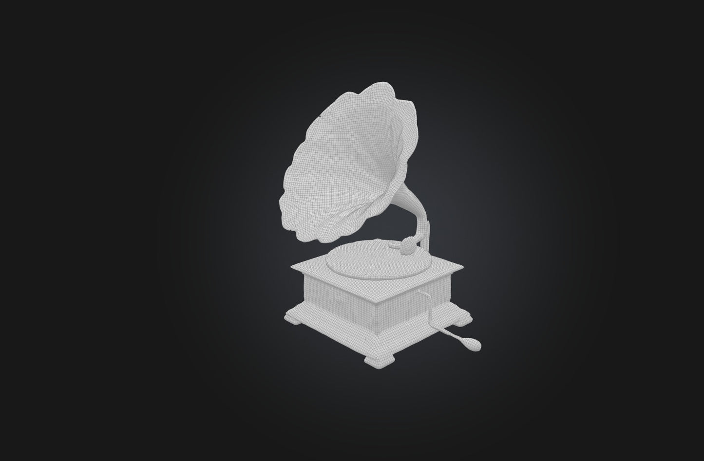3D model Antique Phonograph VR / AR / low-poly