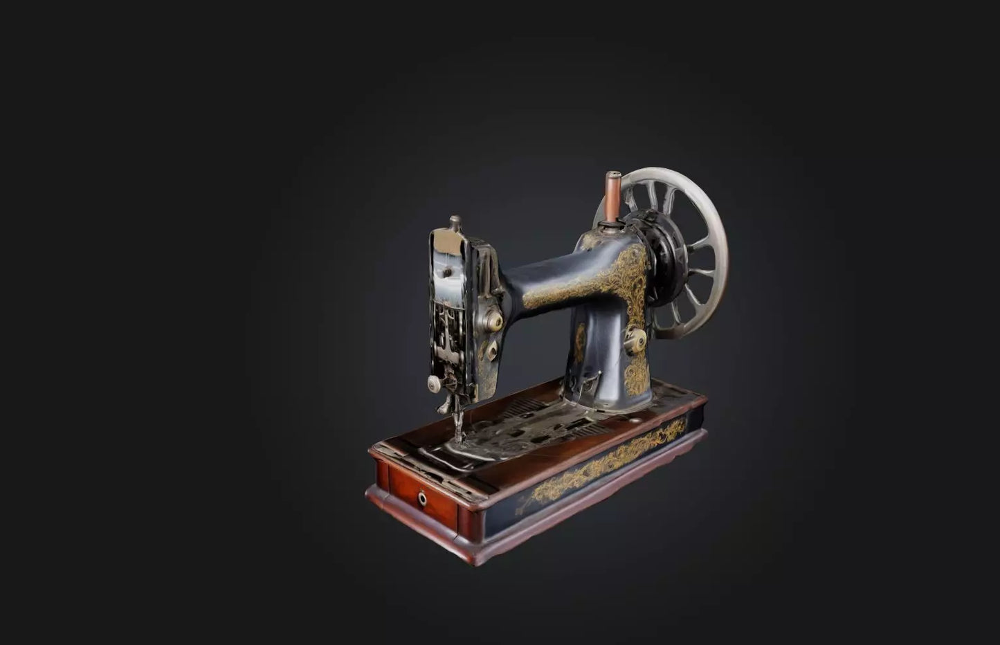 3D model Antique Sewing Machine VR / AR / low-poly