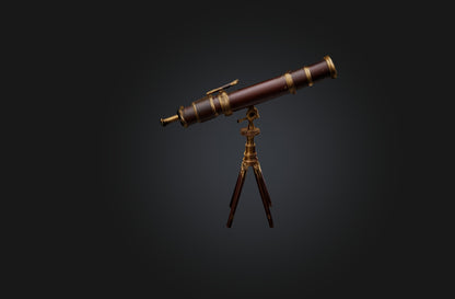 3D model Antique Telescope VR / AR / low-poly