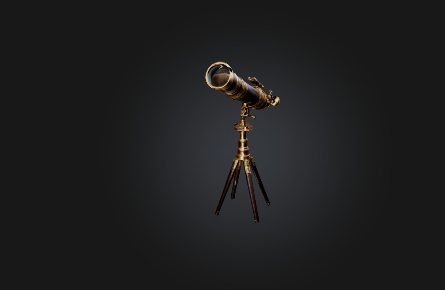 3D model Antique Telescope VR / AR / low-poly