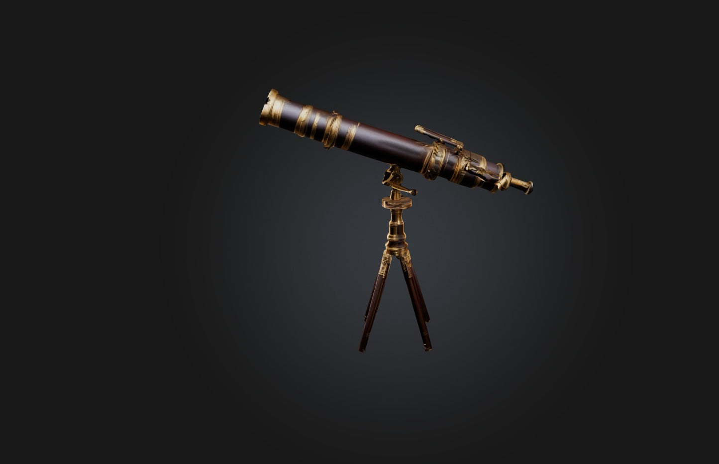 3D model Antique Telescope VR / AR / low-poly