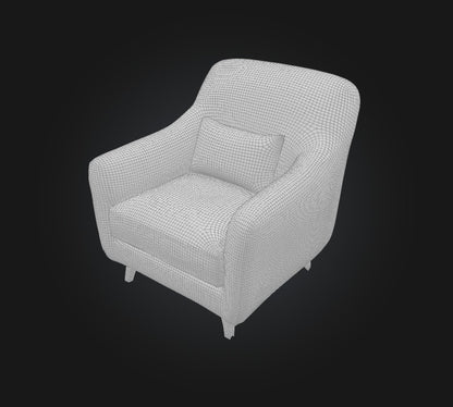 3D model armchair VR / AR / low-poly
