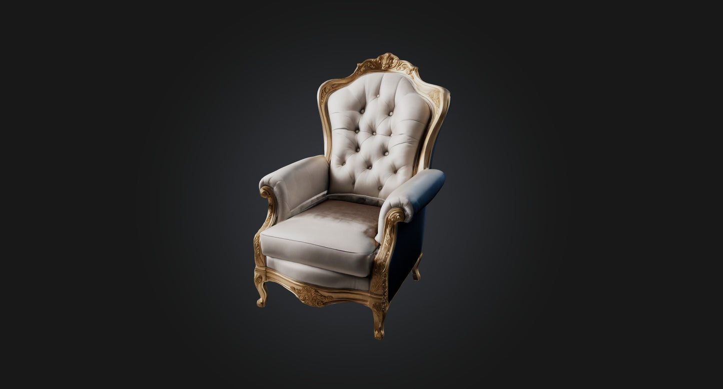 3D model armchair luxury  VR / AR / low-poly