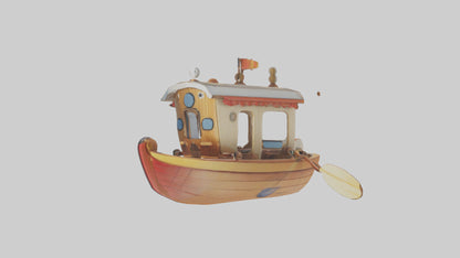 artoon Boat Paddle model 3D model