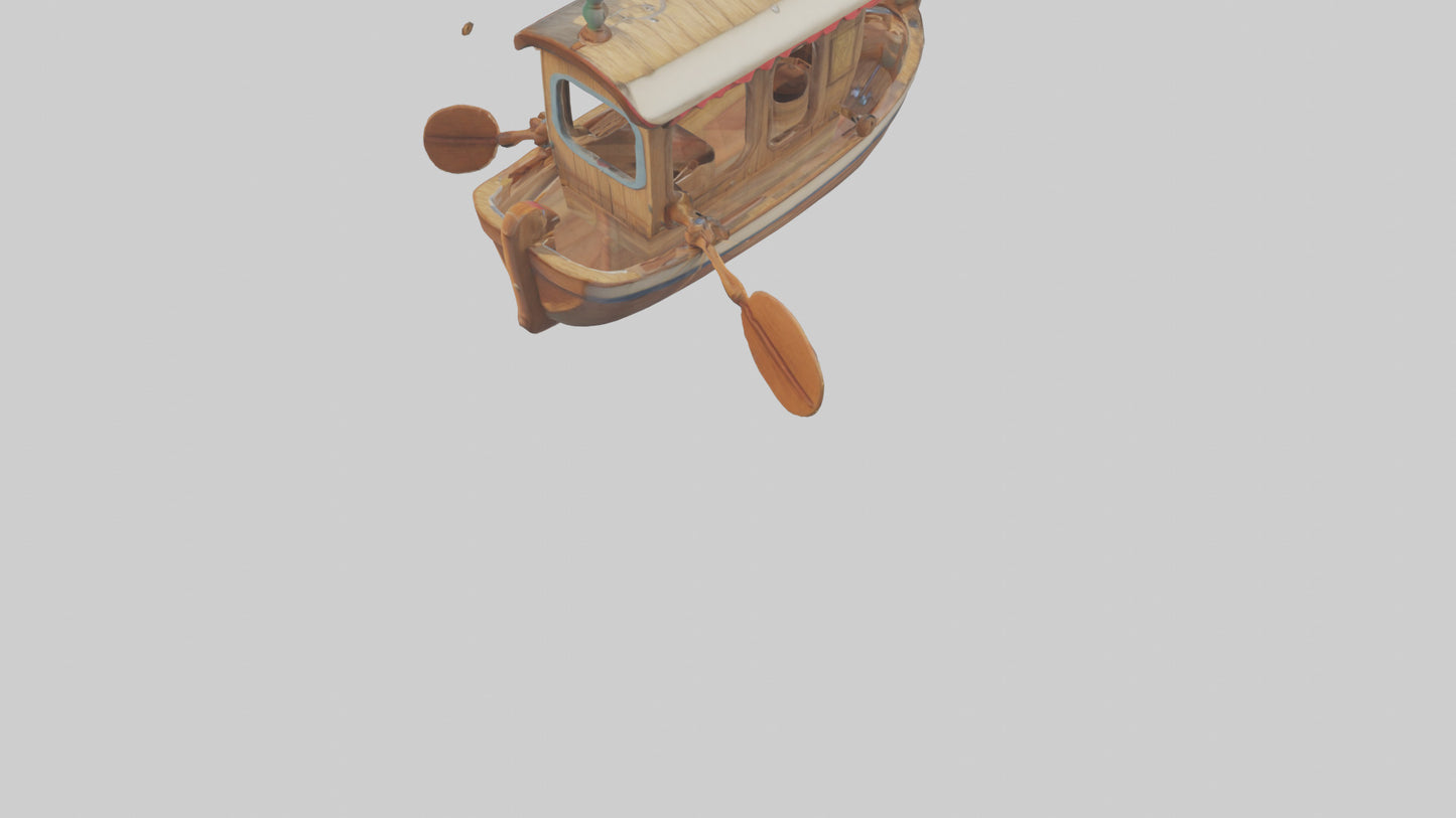 artoon Boat Paddle model 3D model