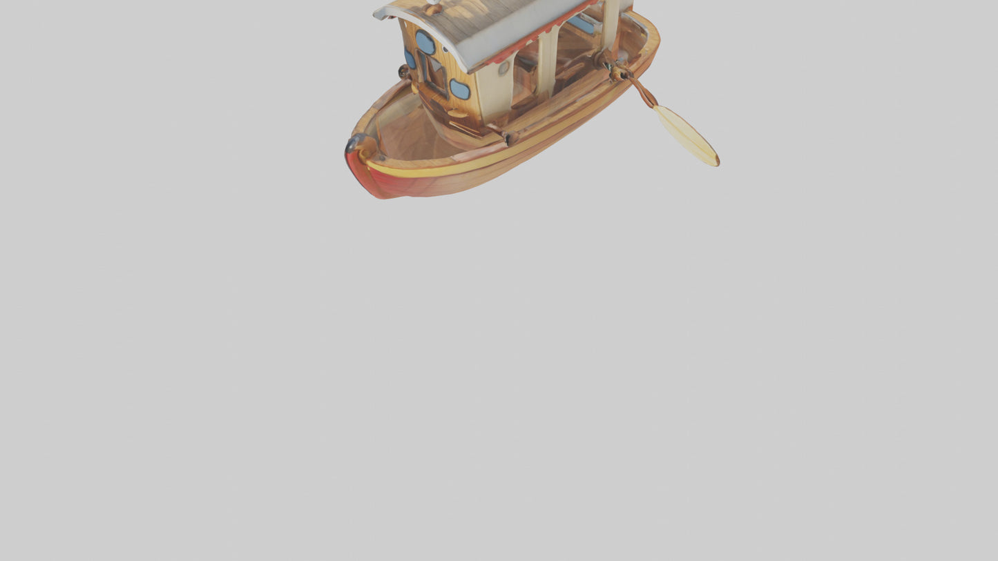 artoon Boat Paddle model 3D model