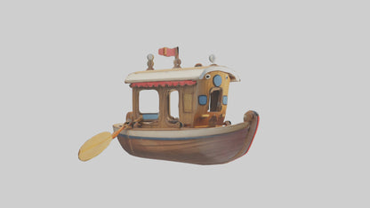 artoon Boat Paddle model 3D model