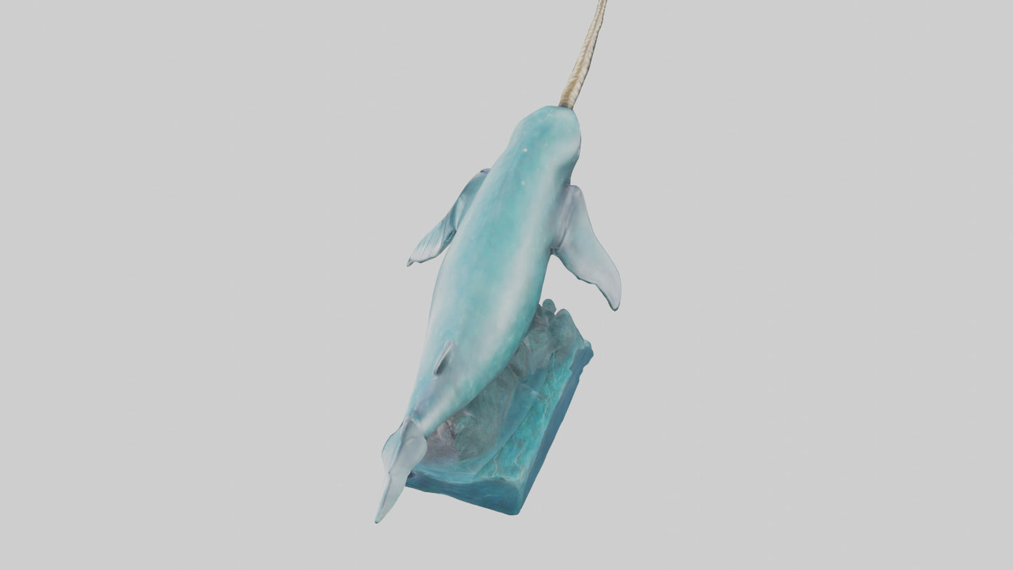 3D model arwhal Whale statue model VR / AR / low-poly