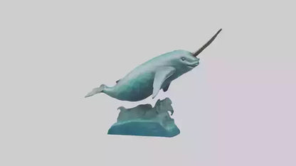 3D model arwhal Whale statue model VR / AR / low-poly