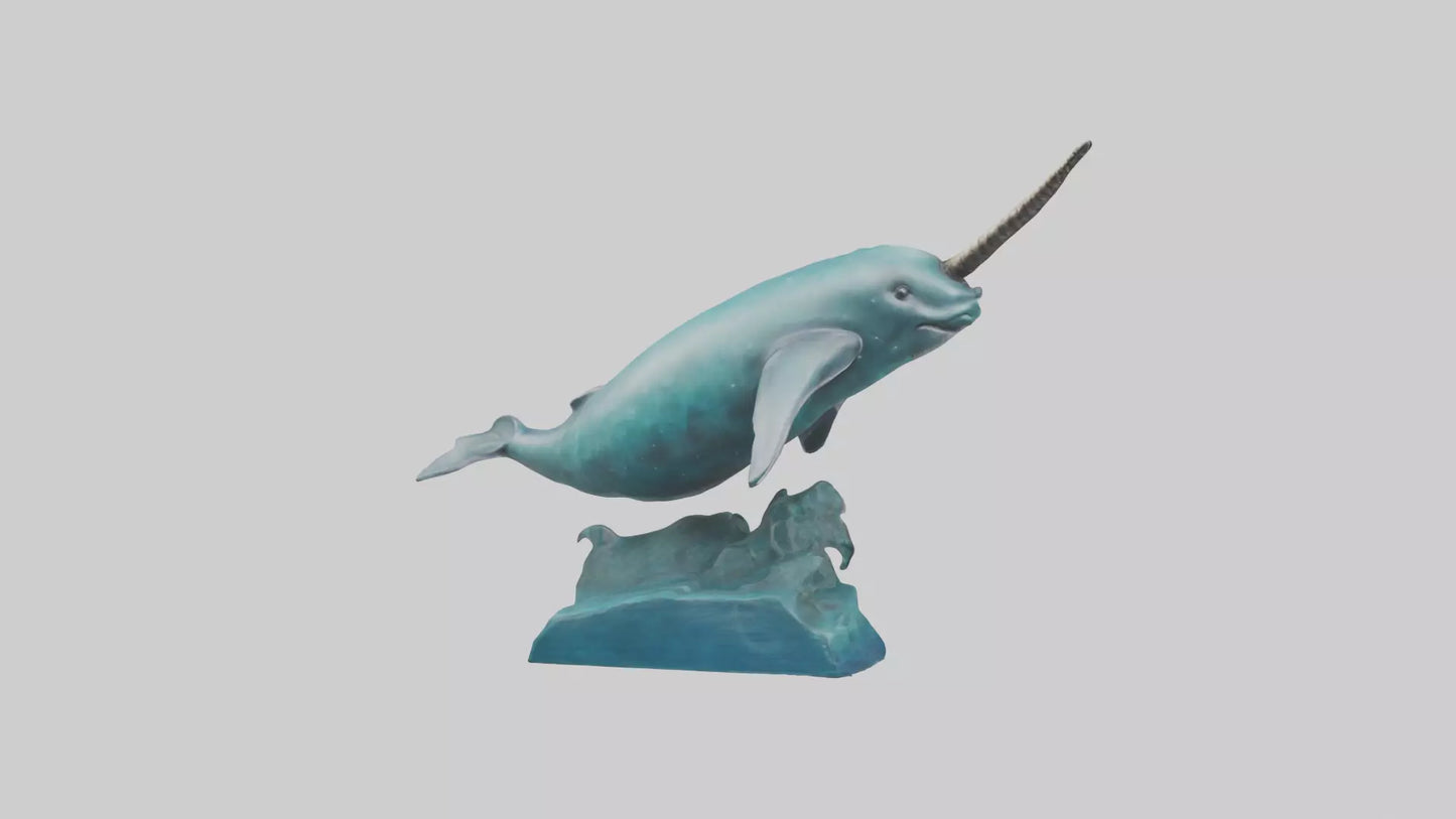 3D model arwhal Whale statue model VR / AR / low-poly