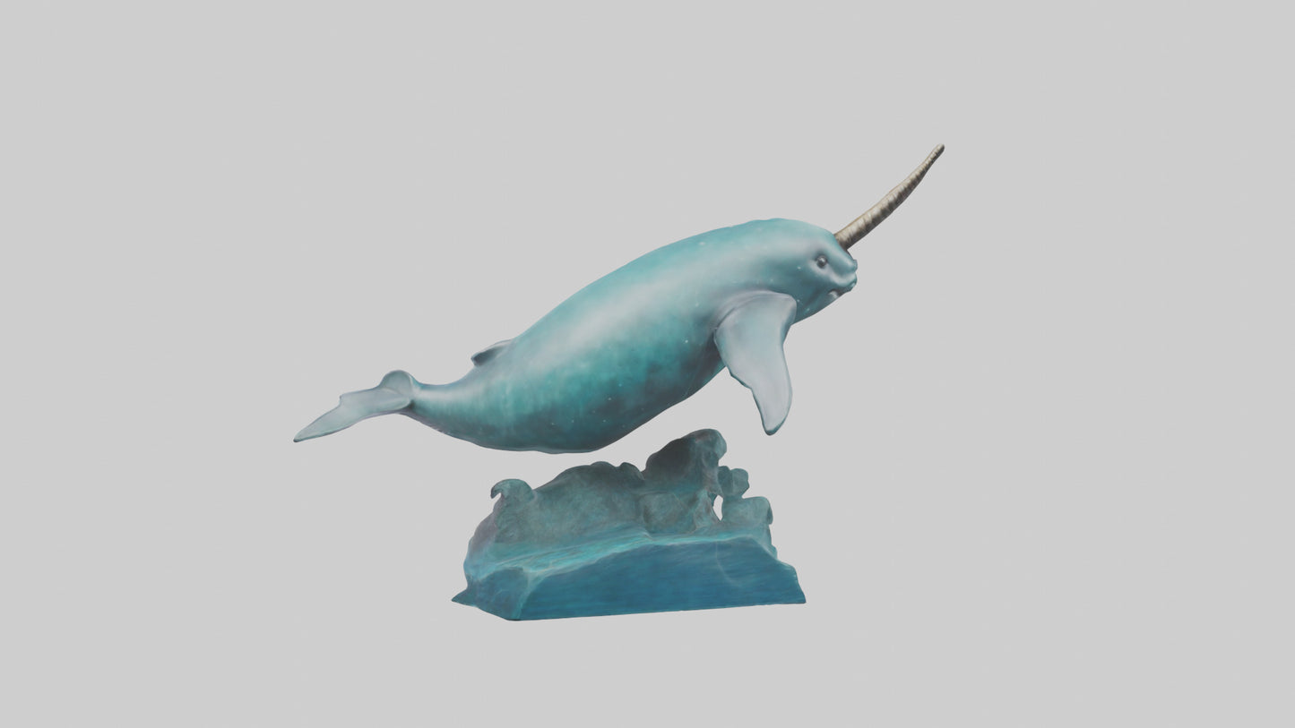 3D model arwhal Whale statue model VR / AR / low-poly
