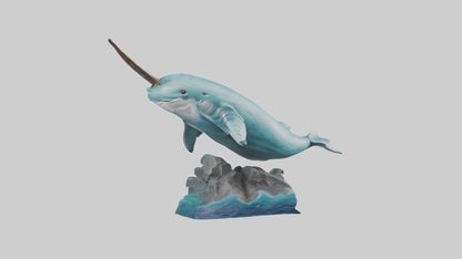 3D model arwhal Whale statue model VR / AR / low-poly