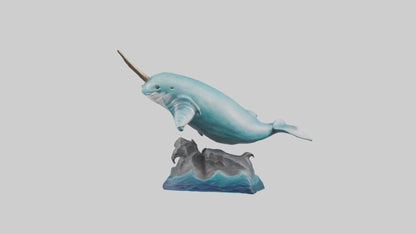 3D model arwhal Whale statue model VR / AR / low-poly