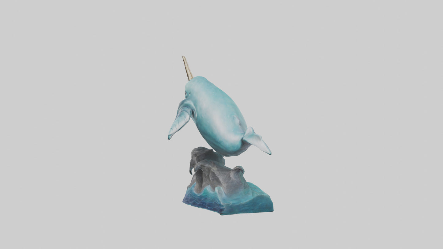 3D model arwhal Whale statue model VR / AR / low-poly