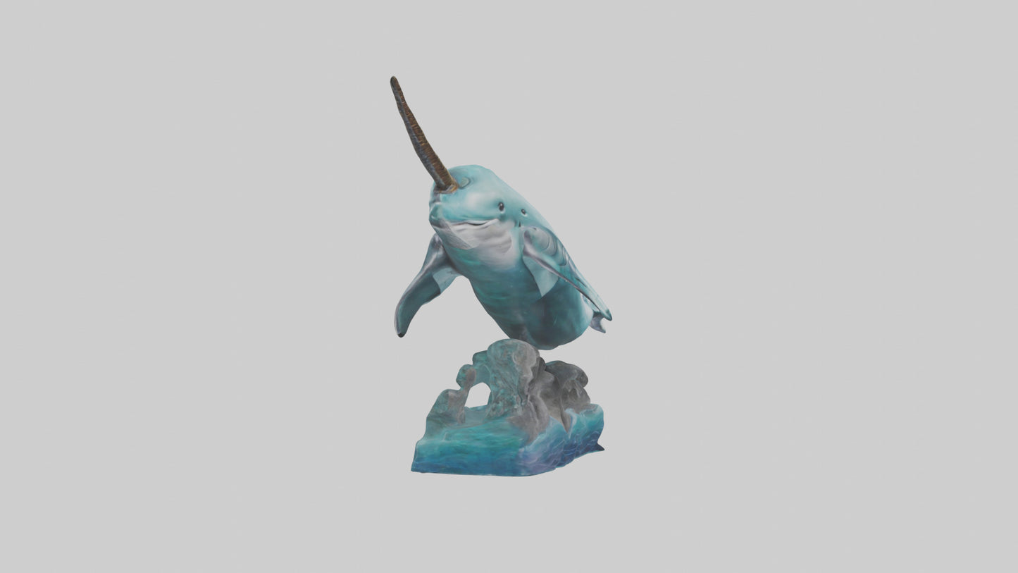3D model arwhal Whale statue model VR / AR / low-poly