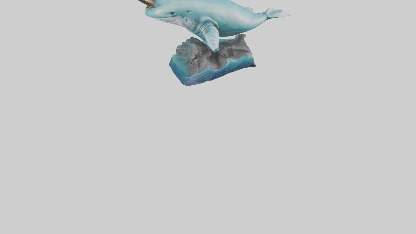 3D model arwhal Whale statue model VR / AR / low-poly