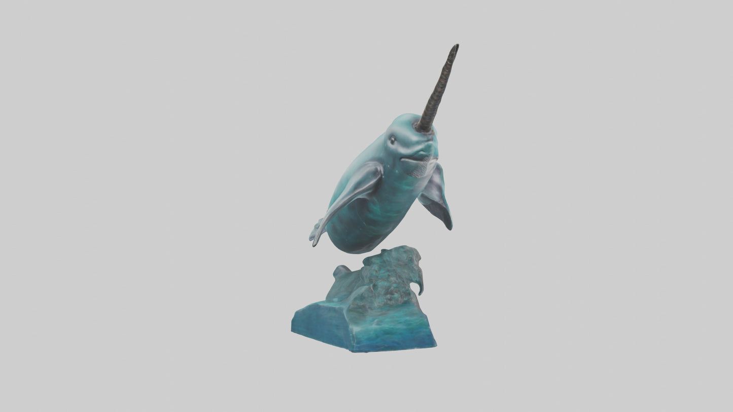 3D model arwhal Whale statue model VR / AR / low-poly