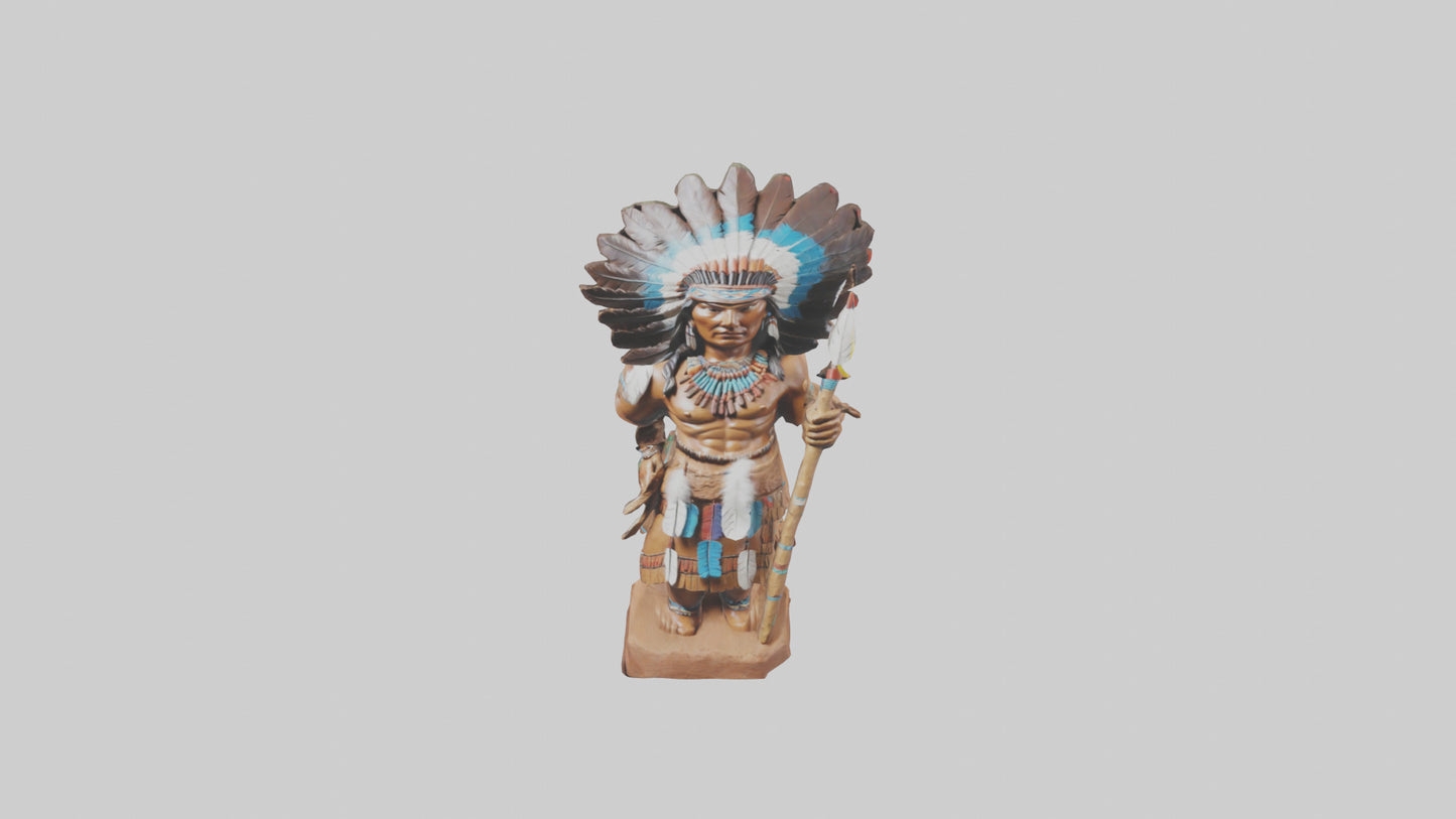 3D model ative American statue model VR / AR / low-poly
